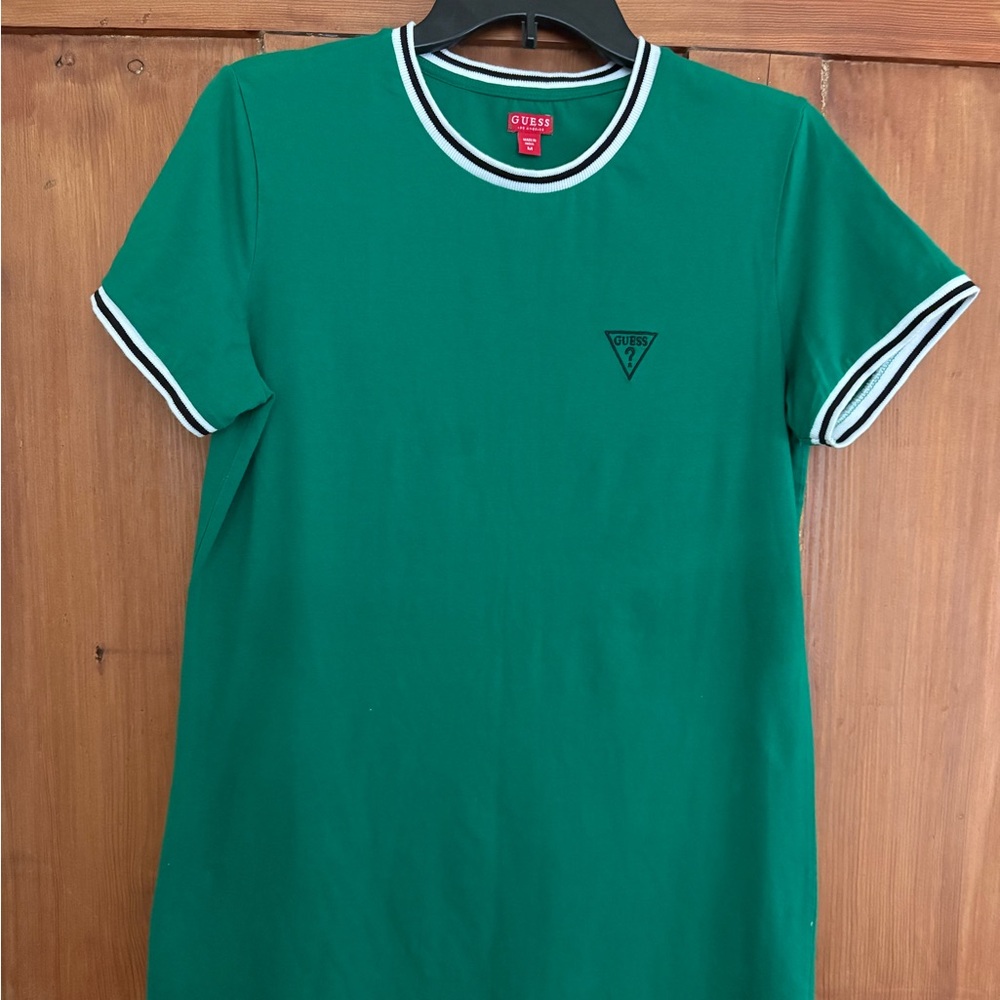 GUESS Emerald Logo Tee Dress Green Vintage Y2K M